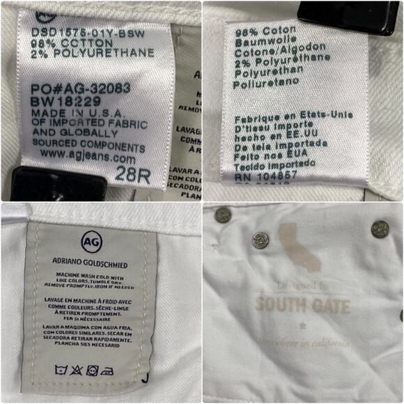 Adriano Goldschmied Ex-Boyfriend Distressed Slouchy Denim Jeans Size 28R White - Picture 10 of 12